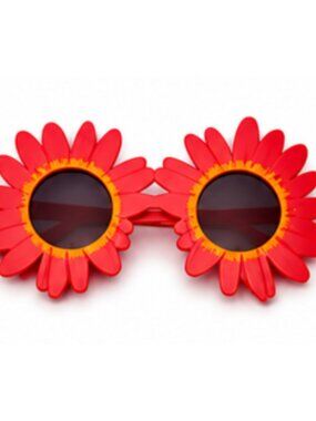 Flower Shaped Sun Glasses  red